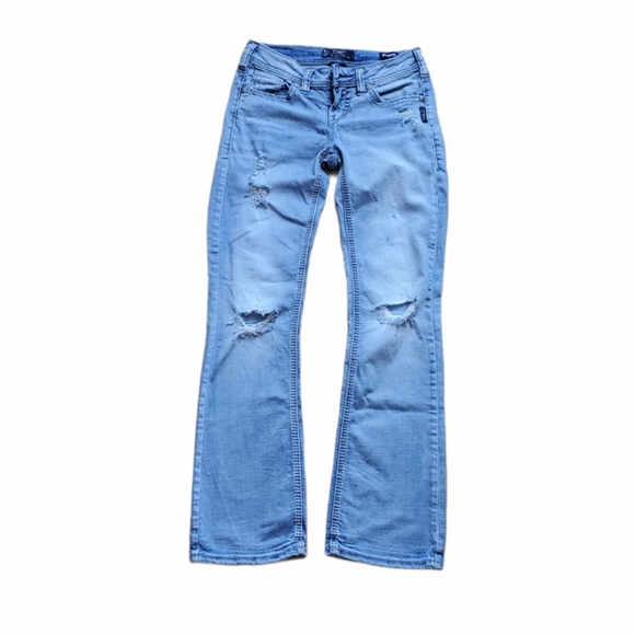 Silver Jeans Aiko Mid Boot Ripped Jeans Lightwash